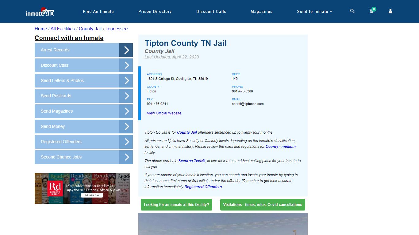 Tipton County TN Jail - Inmate Locator - Covington, TN