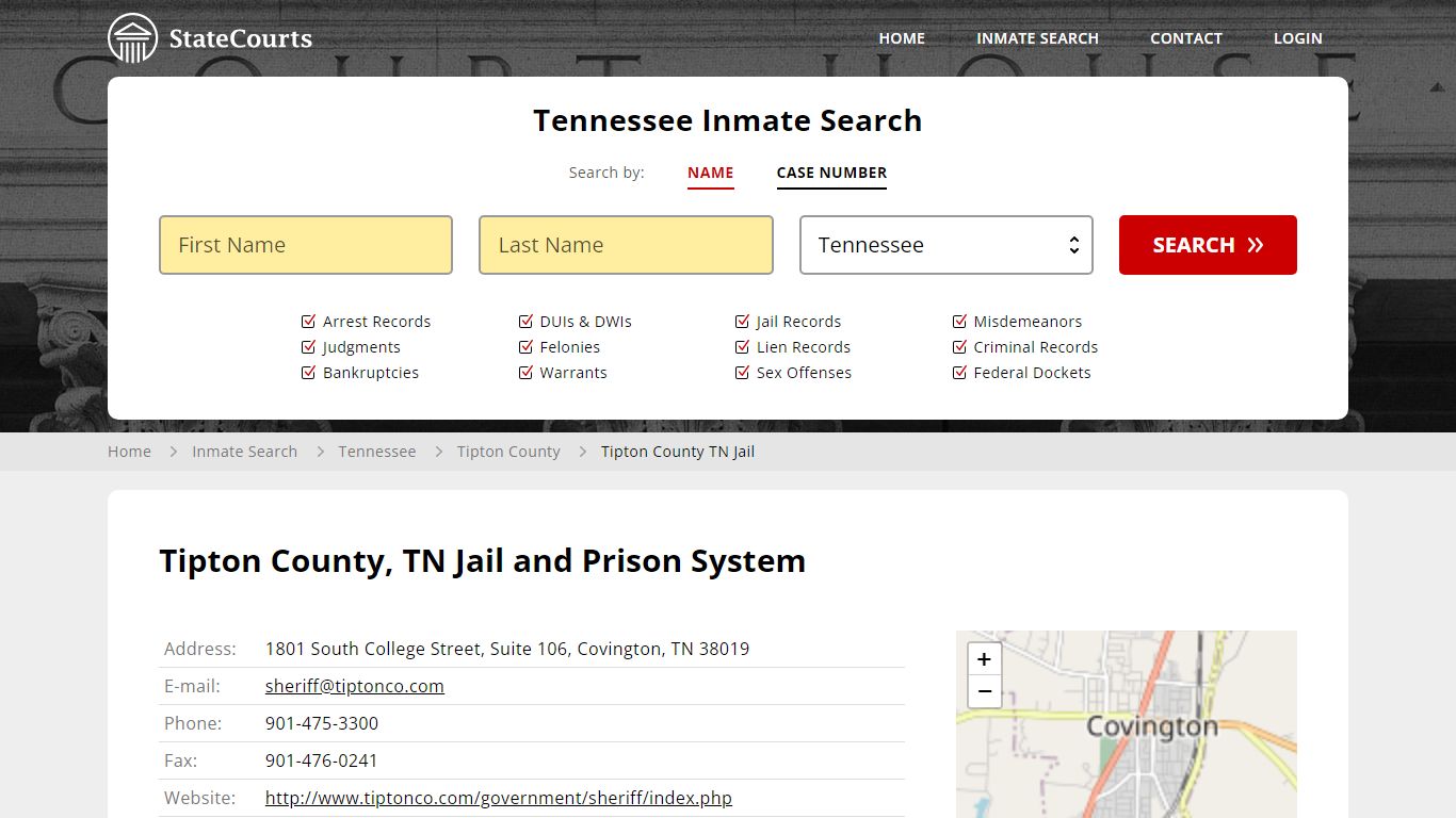 Tipton County TN Jail Inmate Records Search, Tennessee - StateCourts